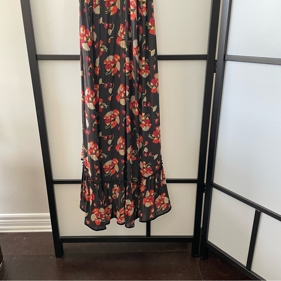 [S] Scotch & Soda Sleeveless Open Back Lightweight Floral Maxi Dress Ruffled Hem - Picture 10 of 12